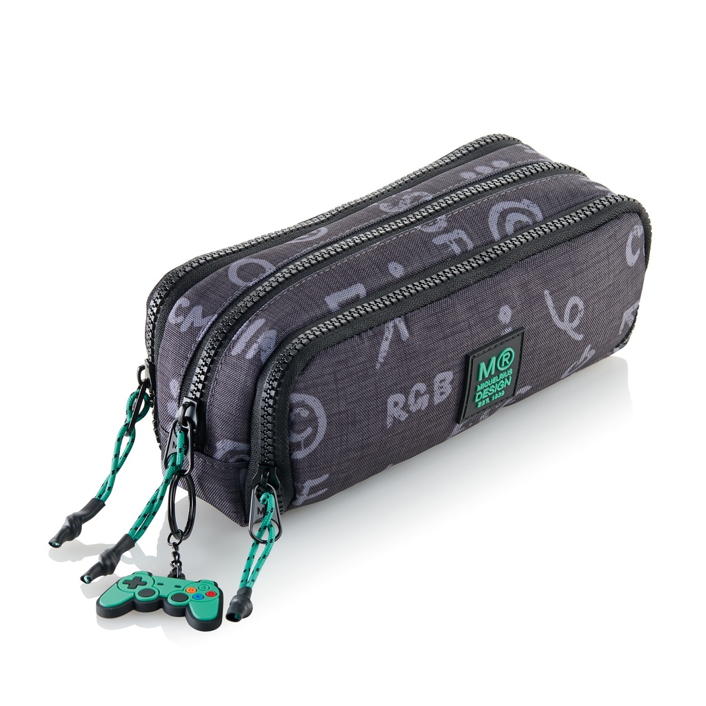 Portatodo Triple Rectangular Reciclado Game Over Miquelrius