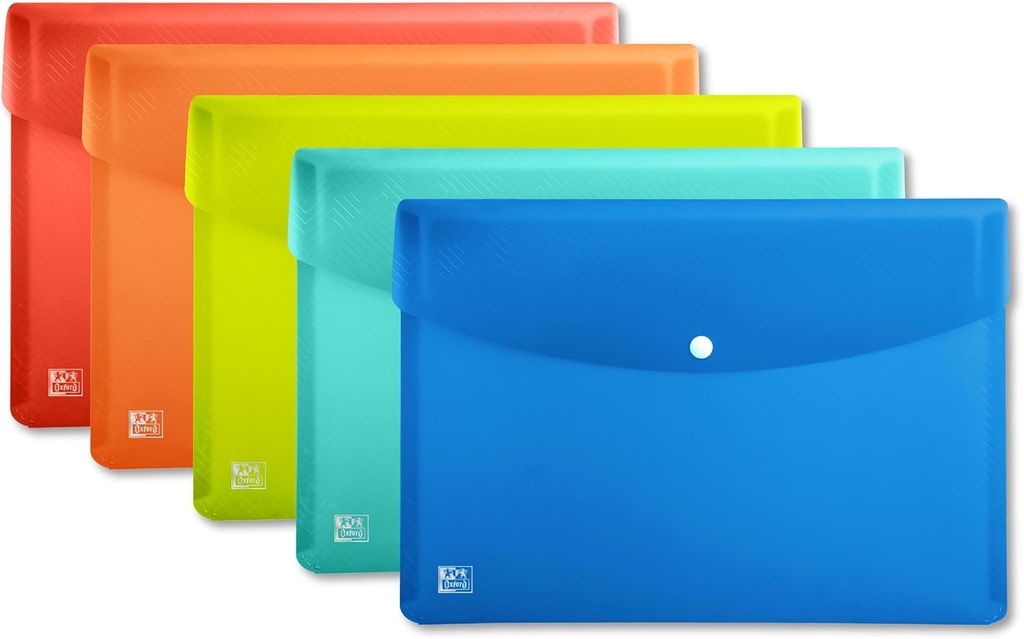Sobre dossier broche A4 plástico colores surtidos vivos Urban Oxford