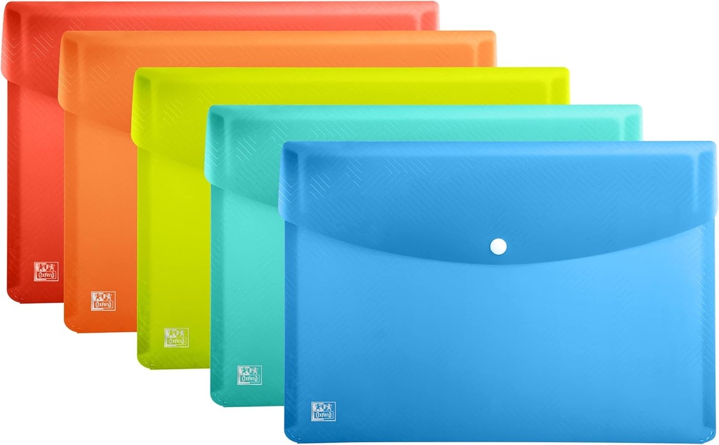 Sobre dossier broche A5 plástico colores surtidos vivos Urban Oxford