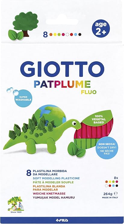 PLASTILINA GIOTTO PATPLUME 33 GRS 8 COLORES