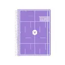 AGENDA ESCOLAR ANTARTIK 26-27 ESPIRAL ESSENTIALS DIA PAGINA A5+ BILINGUE 80G PAPEL FSC MORADO