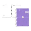 Agenda escolar 26-27 espiral essentials día página A5+ bilingue 80g FSC morado Antartik