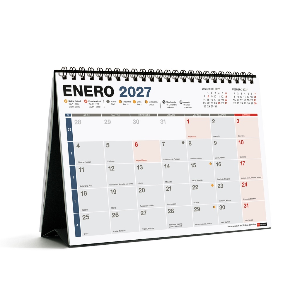 Calendario Sobremesa A5 Num.Completo 2027