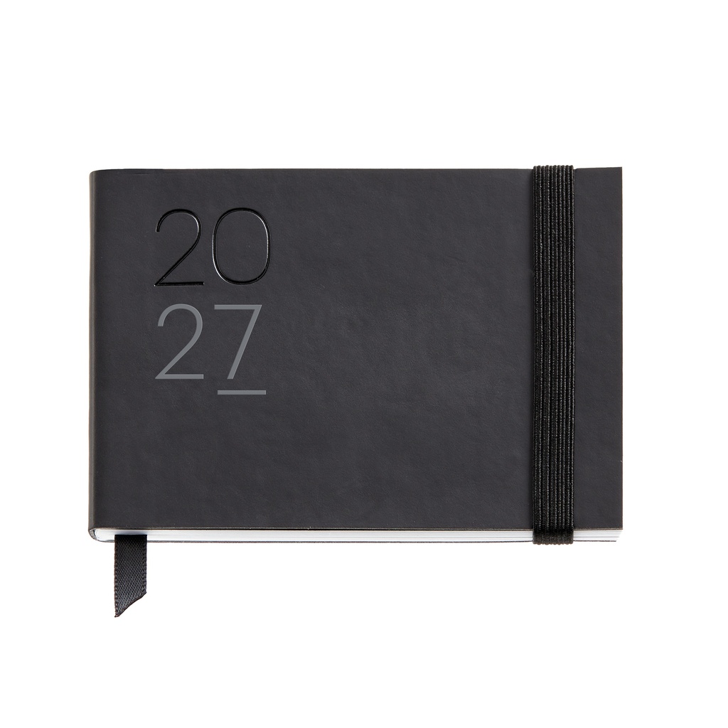 Agenda Pocket Semana Vista Luxor Flexible Negro 2027