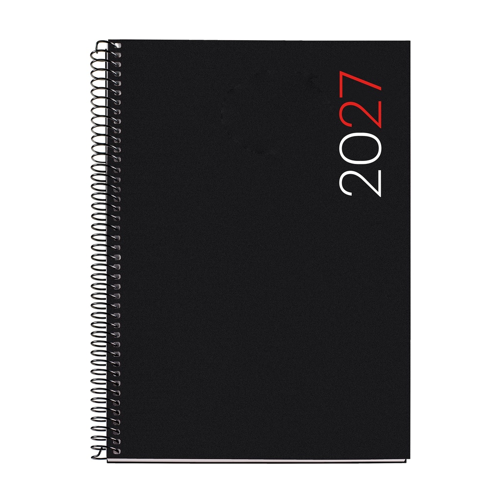 Agenda Espiral Plus Día Página Polipropileno City Negro 2027