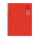Agenda Espiral Plus Semana Vista Vertical Polipropileno City Rojo 2027