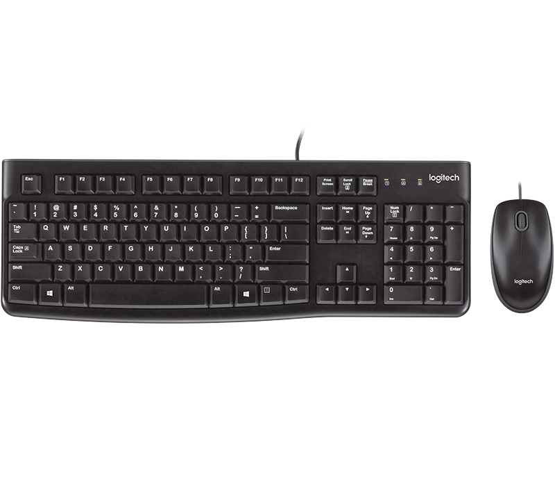 Teclado+raton Logitech MK120 cable usb negro