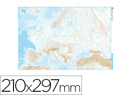 MAPA EUROPA FISICO MUDO B/N A4