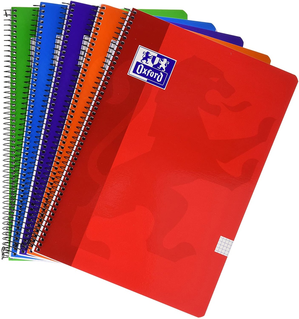 Cuaderno esprial 4X4 Fº 90g 80h T/B colores surtidos Oxford