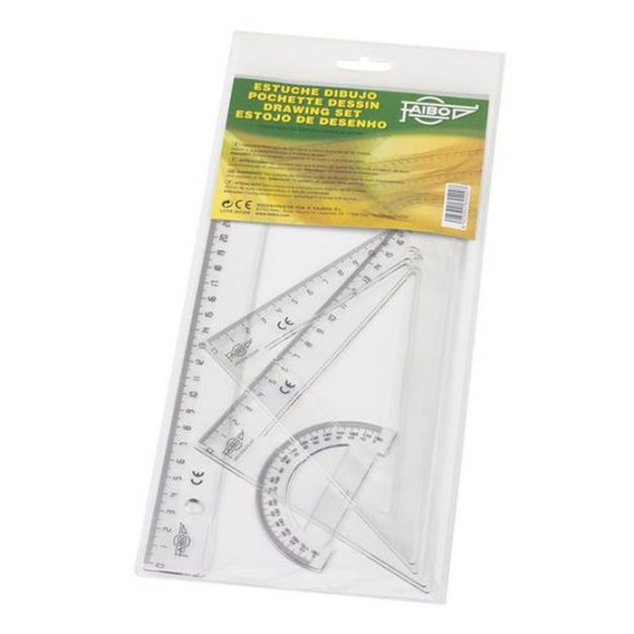 REGLAS PLASTICO 4 MODELOS TRANSP 25CM FAIBO