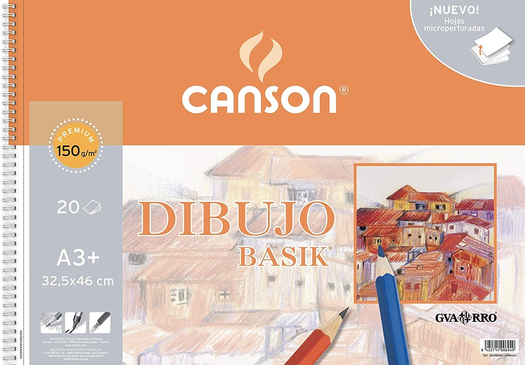 BLOC DIBUJO A3+ BASIK SIN RECUADRO CANSON