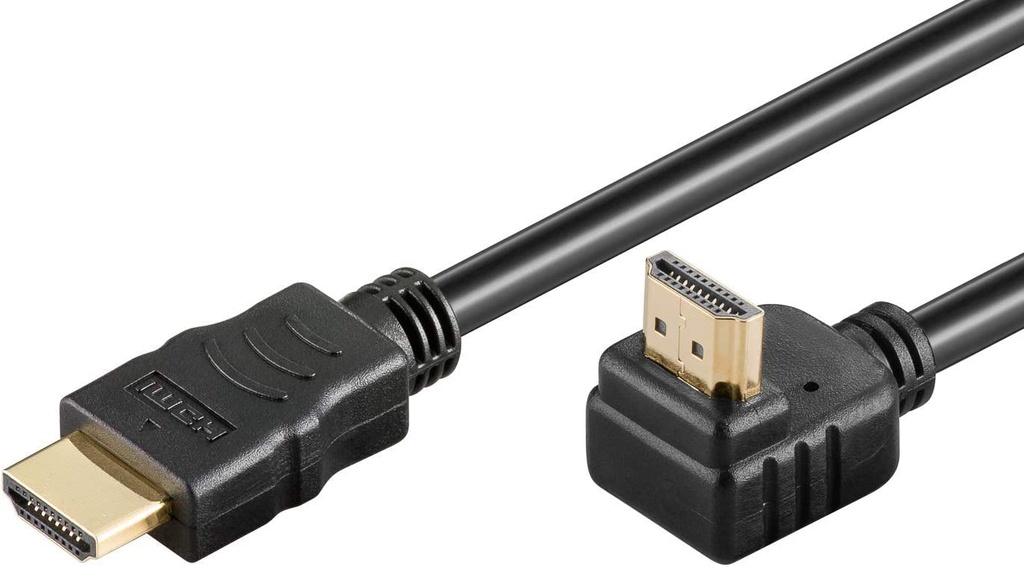 Cable conector HDMI 1.4 de alta velocidad con Ethernet (conector acodado hacia arriba)