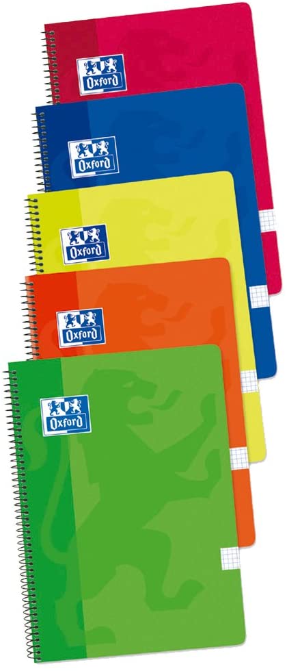 Cuaderno espiral 4X4 Fº 90g 80h T/B colores surtidos Oxford