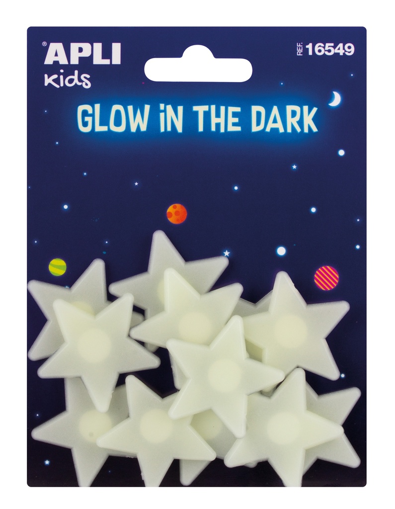 Pegatinas luminiscentes estrellas pequeñas 12 uds Apli