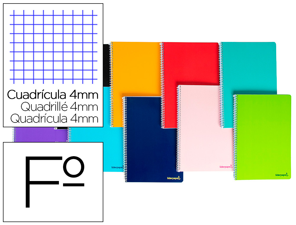 CUADERNO ESPIRAL Fº 4X4 80H 60GR T/B C/M LDS