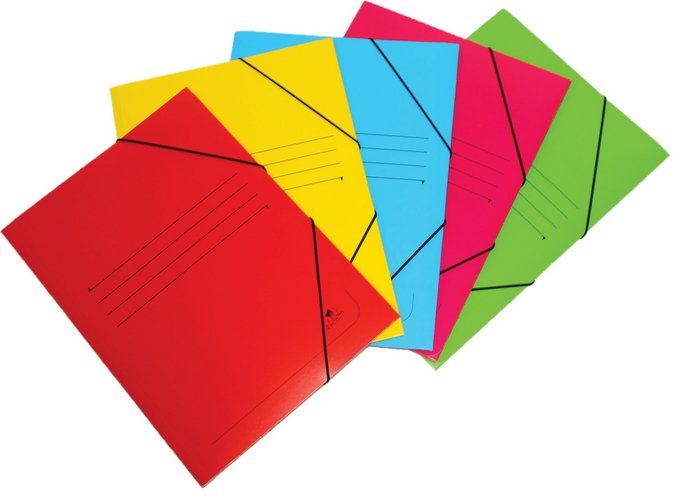 Carpeta gomas Fº 3 solapas carton colores surtidos
