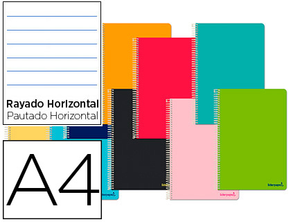 CUADERNO ESPIRAL A4 160H 60GR PAUTA 8MM T/D