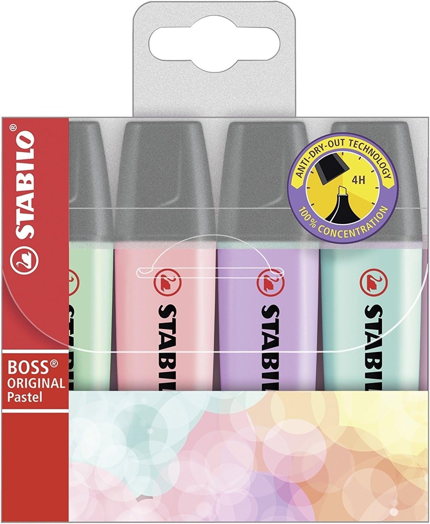 Marcador fluorescente Boss 4uds pastel surtidas Stabilo