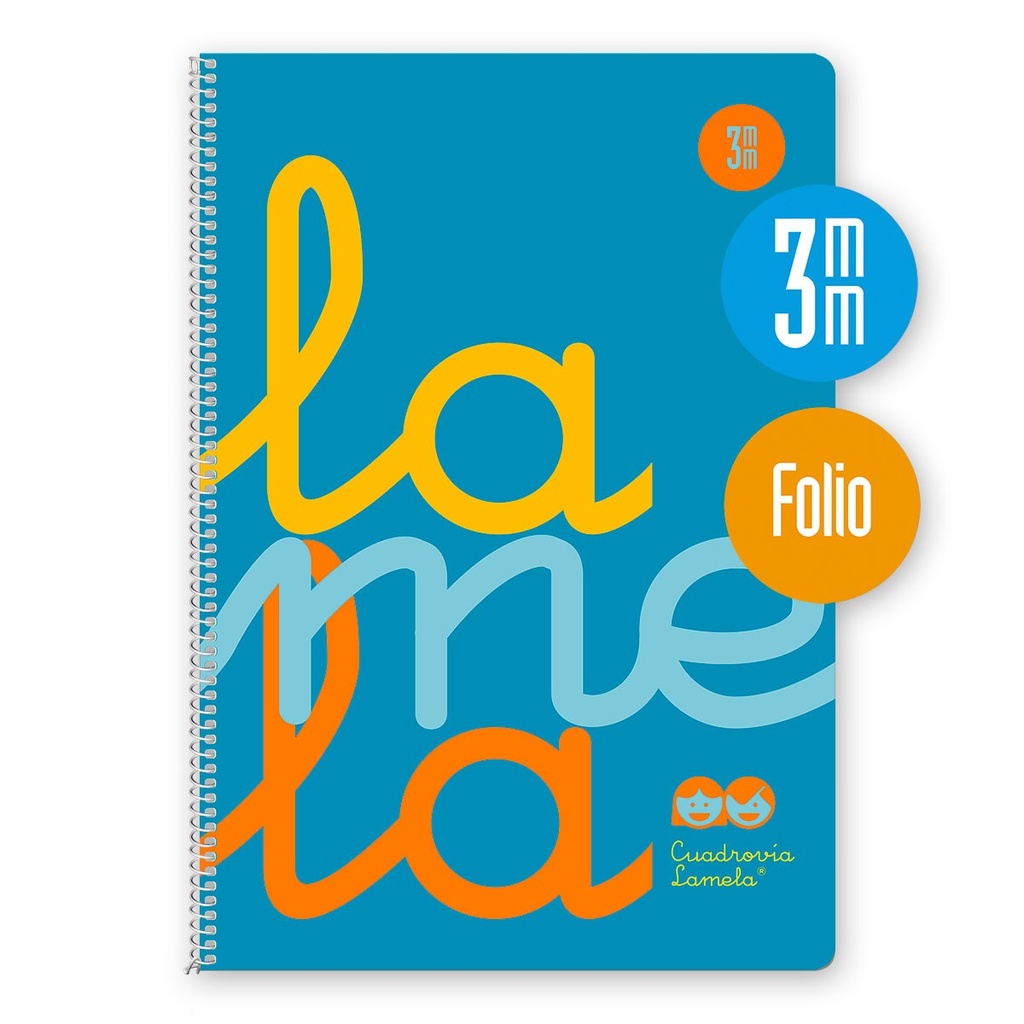 Cuaderno espiral 3X3 cuadrovia Fº 90g 80h T/P Lamela