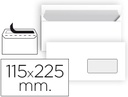 [SB90] Sobre 115x225mm ventana derecha tira de silicona 25uds blanco Liderpapel