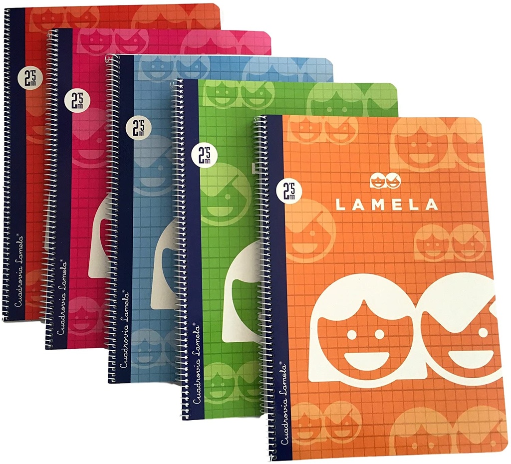 Cuadernos espiral Fº cuadrovia T/B colores surtidos Lamela