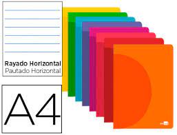 Libreta 1L A4 90gr 48h C/M T/P colores surtidos Liderpapel