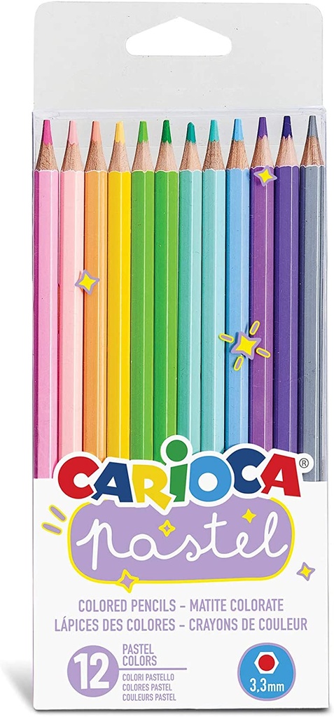 LAPICES CARIOCA PASTEL BLISTER DE 12 COLORES
