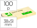 [KF10500] Notas adhesivas 38X51mm100h 3uds amarillo Q-connect