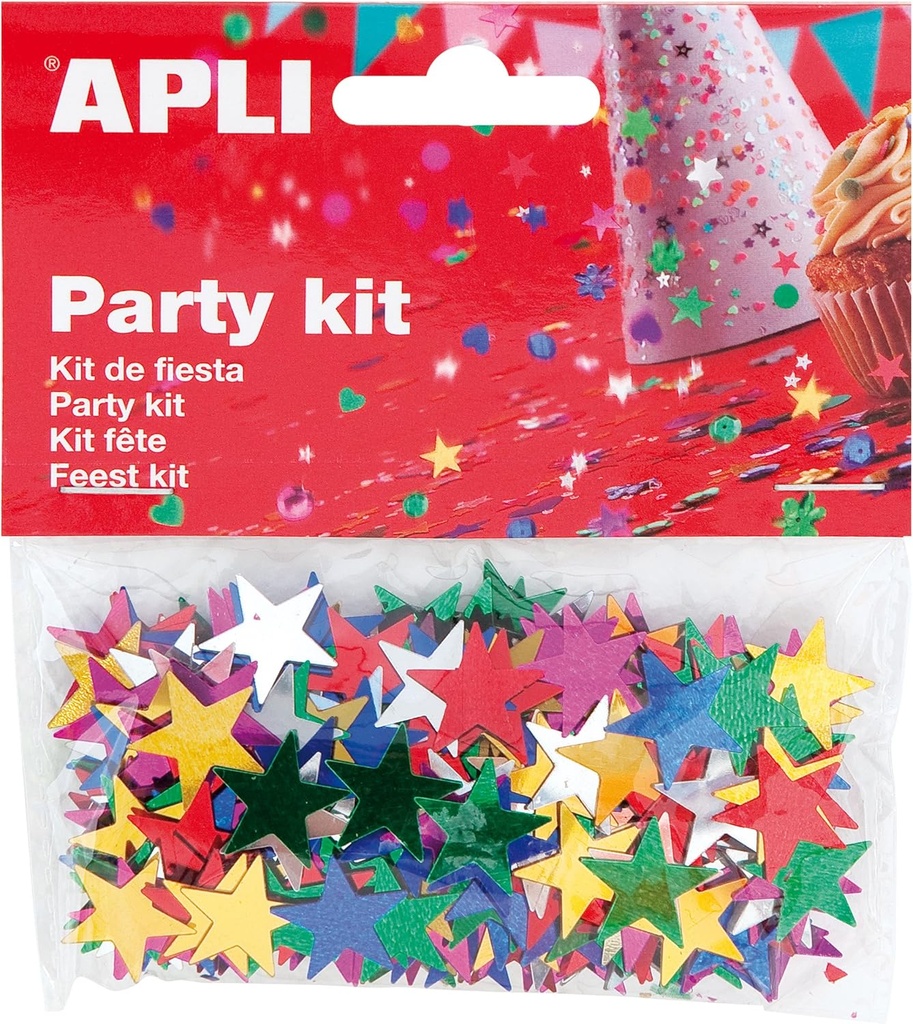Confeti estrellas colores surtidos 15mm 14g Apli