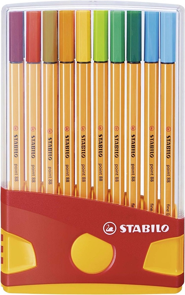 Rotulador punta fina STABILO point 88 - Estuche premium Colorparade con 20 colores