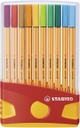 Rotulador punta fina STABILO point 88 - Estuche premium Colorparade con 20 colores