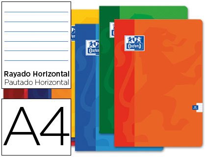 Libreta 1L A4 90G 48H con margen colores Oxford