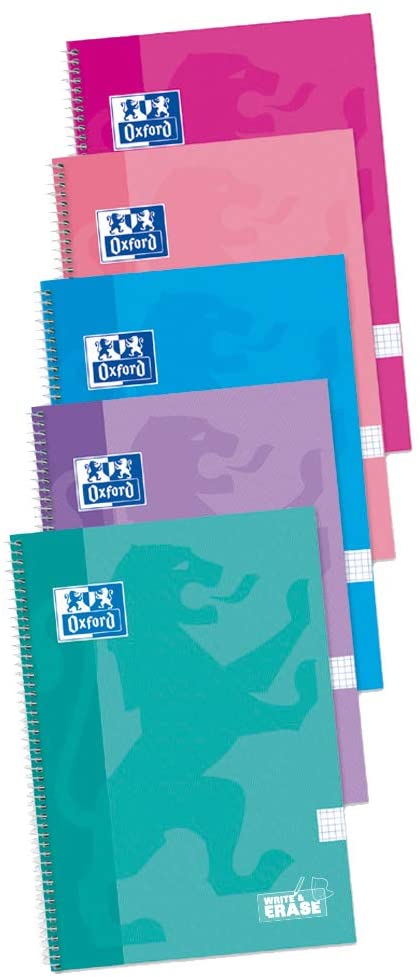 Cuaderno espiral 4X4 Fº 90g 80h T/D colores surtidos Oxford