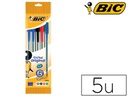 [802054] Boligrafo cristal medio 5uds surtidas Bic