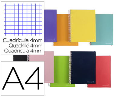 CUADERNO ESPIRAL 4X4 A4 140H 75GR 5BANDAS MIC