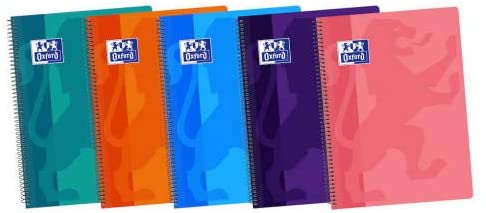 Cuaderno espiral 4X4 Fº 90g 80h T/P colores tendencia C/M Oxford