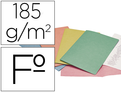 Subcarpetas Fº 180g 25uds cartulina colores surtidos