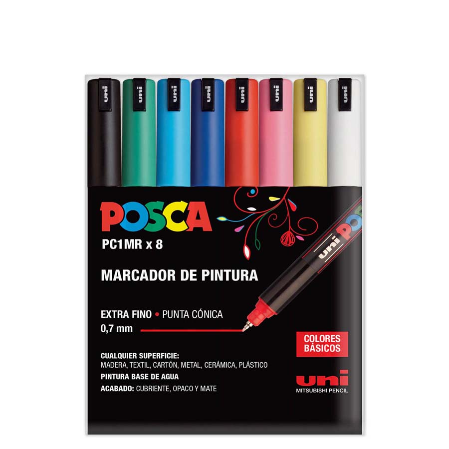 Marcador PC1MR 0.7mm 8uds Posca