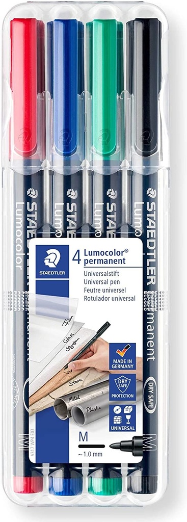 Rotuladores Lumocolor 4 colores punta media Staedler