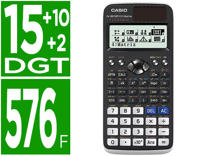 Calculadora casio fx-991spx ii classwizz cientifica 576 funciones 9 memorias 15+10+2 digitos codigo QR con tapa