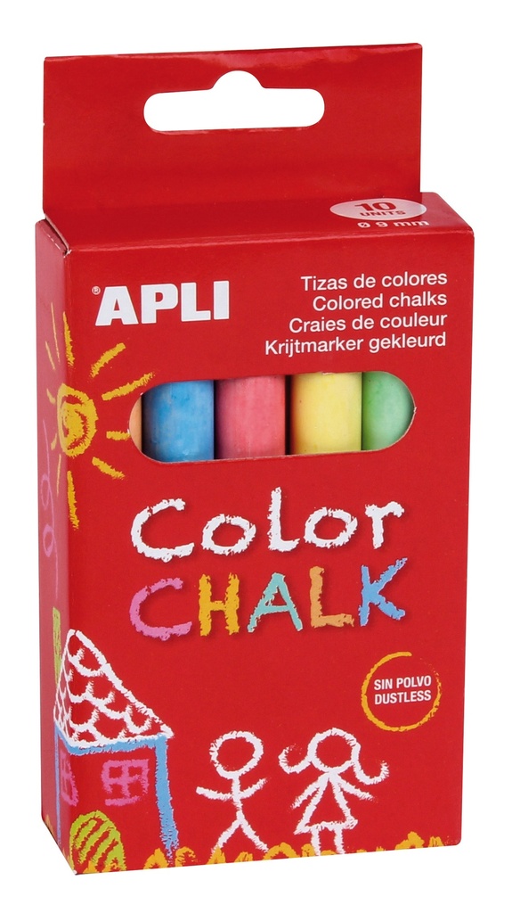 Tizas colores 10 uds apli
