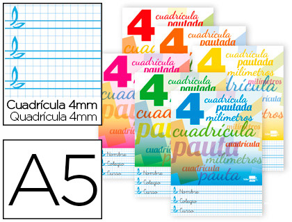 LIBRETA 4MM A5 32H 70GR. PAUTA LIDERPAPEL