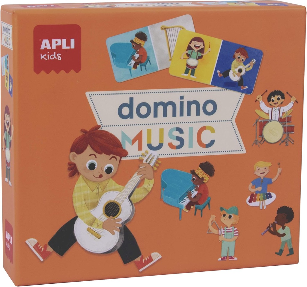 Dominó Instrumentos de Música, 28 Piezas +3 - Juego de Construcción para Niños de 3 Años en Adelante Apli