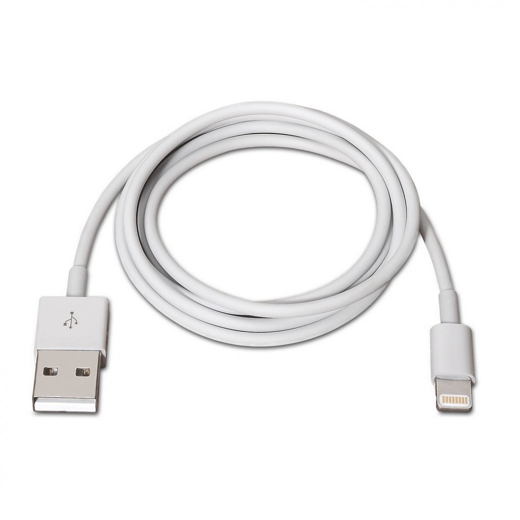 Cable USB a Lightning 2.0m blanco Aisens