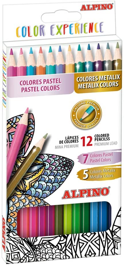 Lapices colores 7 pastel + 5 metalic Alpino