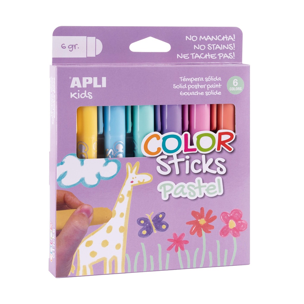 ROTULADORES STICK COLORES PASTEL 6UD APLI