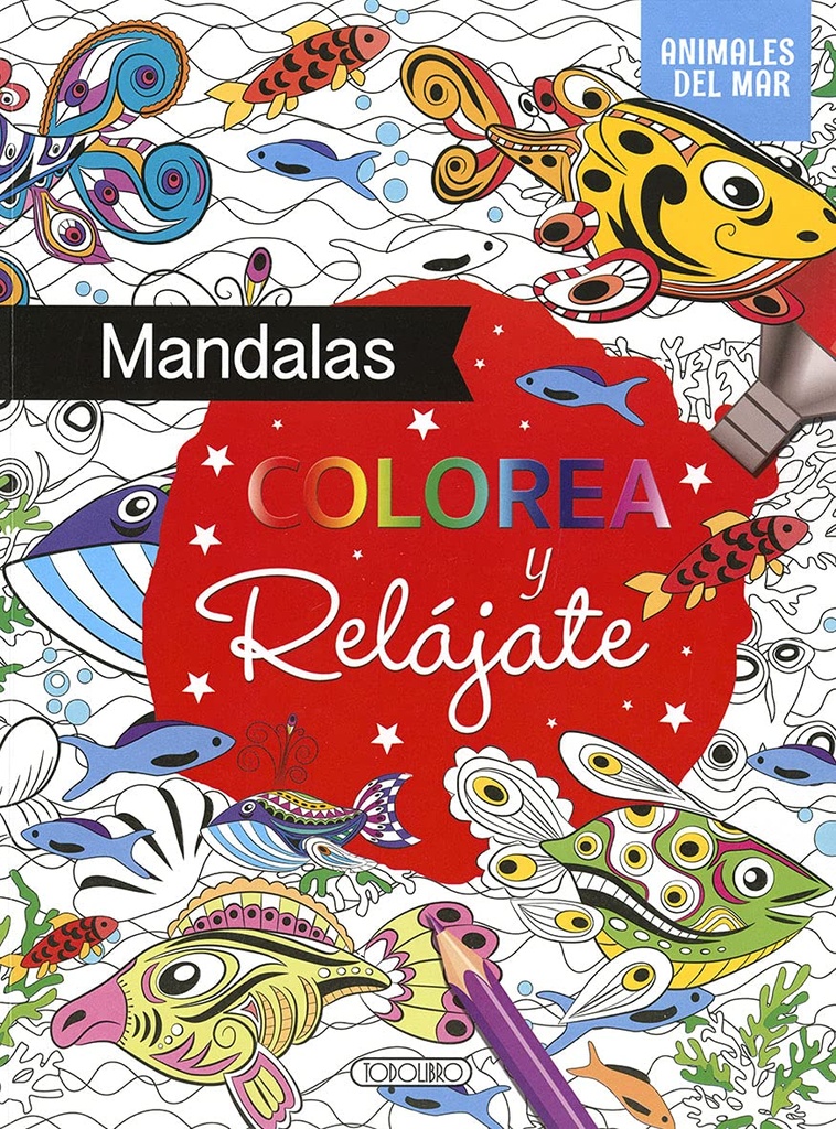 Colorea y relájate - Mandalas animales del mar