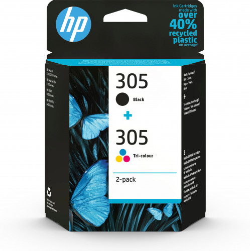Tinta HP 305 original 6ZD17AE pack negro tricolor