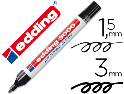 Marcador permanente punta redonda recargable 3000 Edding