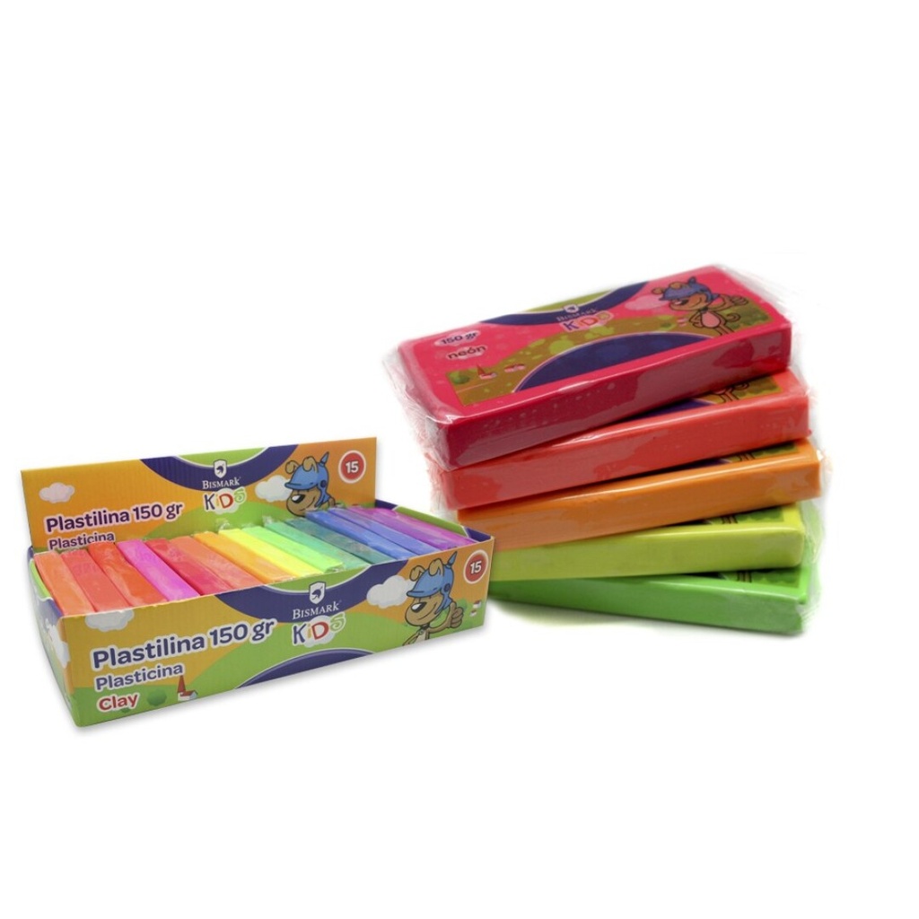 Plastilina 150gr color neon Bismark
